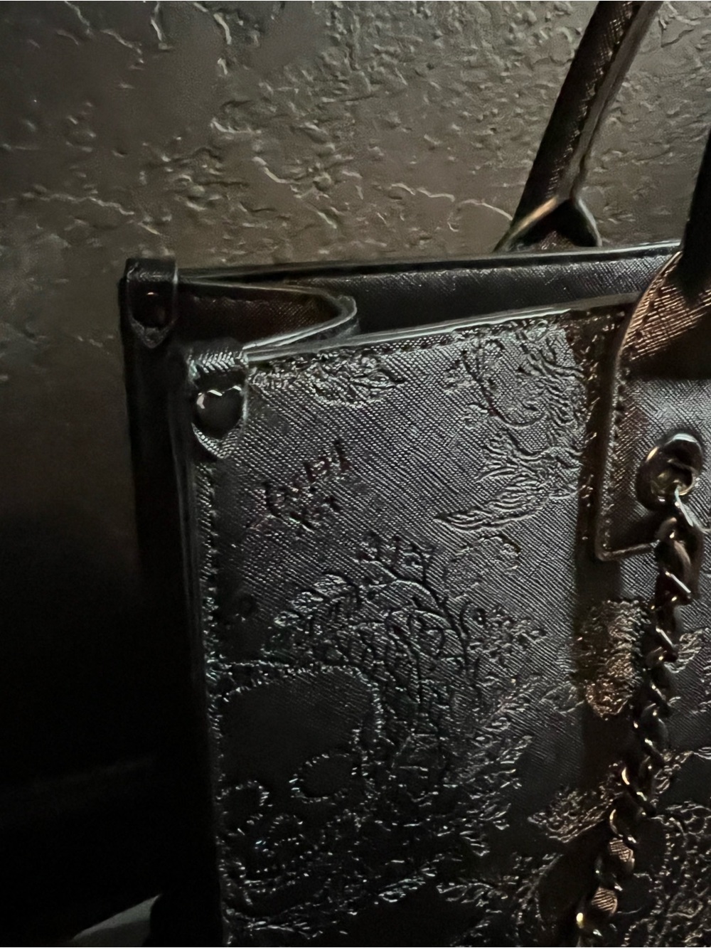 Betsey Johnson skull embossed work tote - Picture 3 of 10